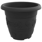 Runda Blomkrukor 6-Pack Svart Ø22×18 cm – Plastpotta Trädgård & Uteplats