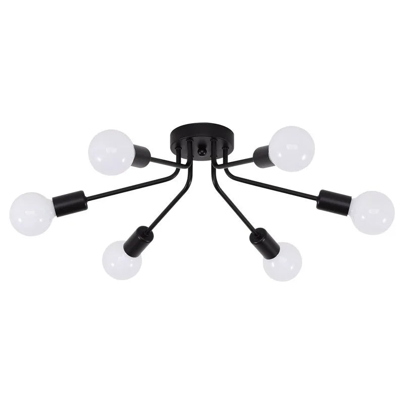Modern Spindel Takkrona LED – Svart & Guld Nordisk