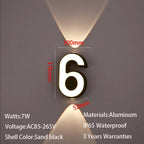LED Vägglampa Siffra 7W IP65 – Aluminium Minimalism