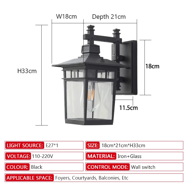 LED Utomhus Vägglampa Minimalist – Järn Balkong