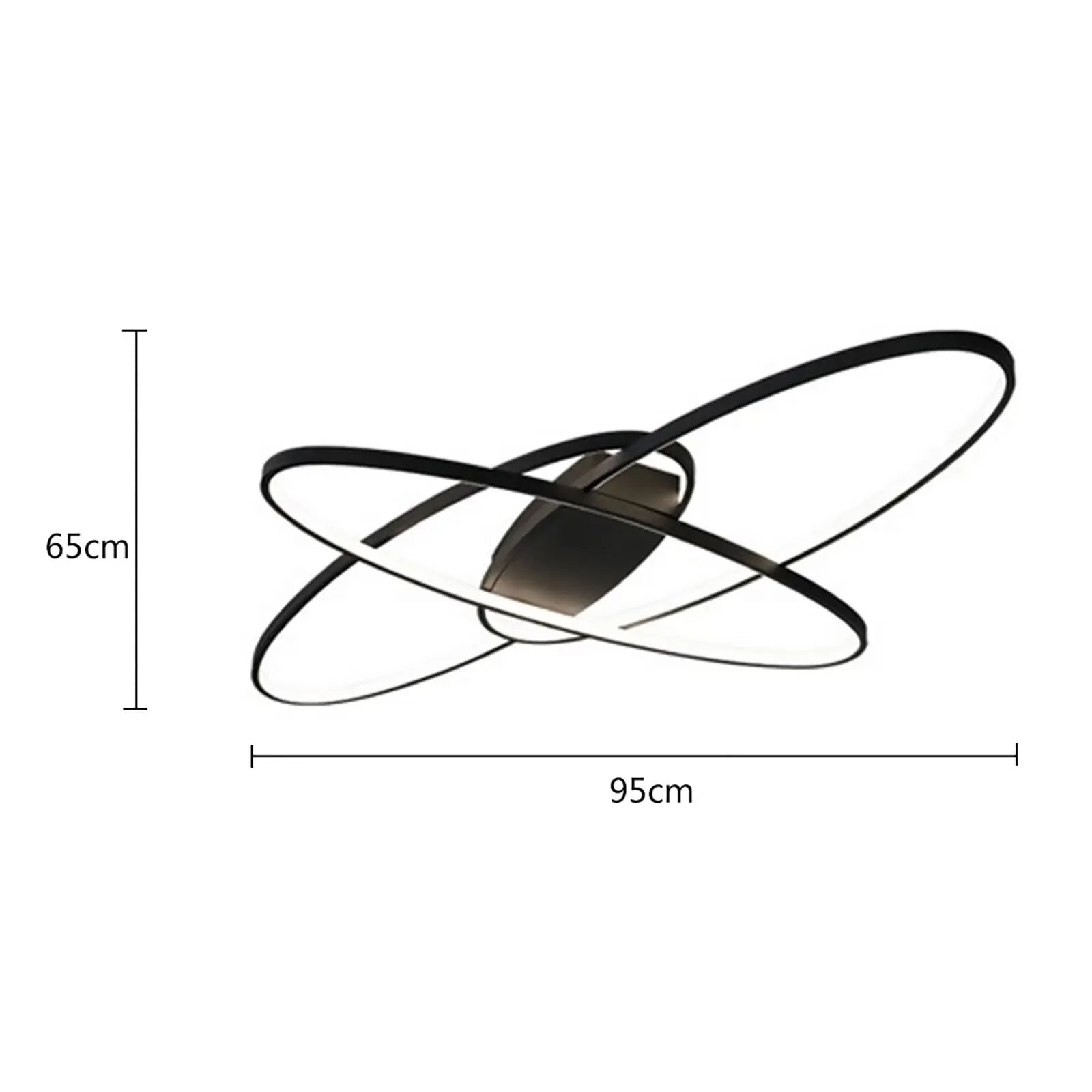 Geometrisk LED Taklampa Svart 40W – 3 Färger Dimbar
