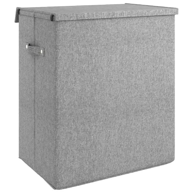Vikbar Tvättkorg Grå Linnefleece 51×34,5×59 cm – Tvättstuga & Badrum