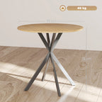 Litet Runt Matbord 2 Pers – Stål & Vit Ek Design