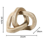 Minimalistisk Geometrisk Knutring Skulptur – Abstrakt Skrivbordsdekor