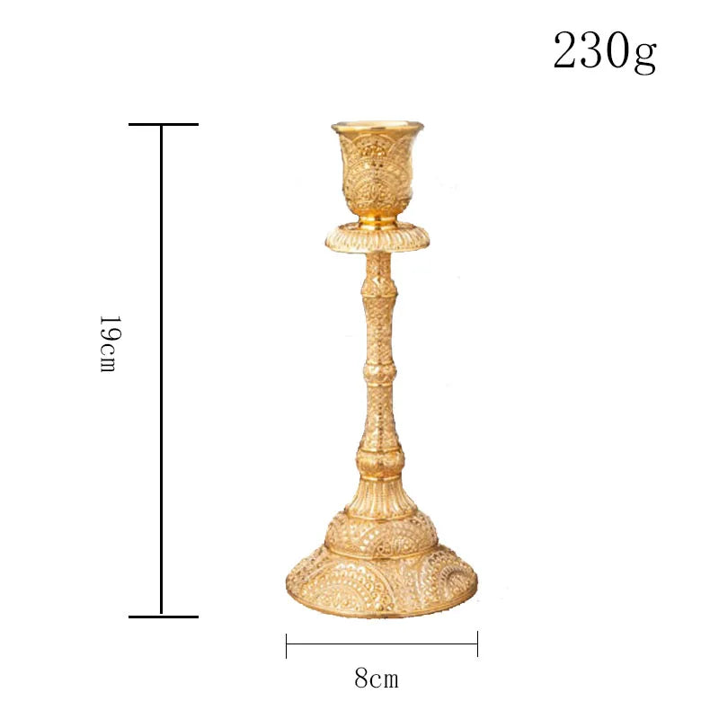 2-Pack Guld & Silver Ljusstake Europeisk – Bröllop Metallantik Bordsdekor