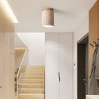 Cylindrisk Travertin Taklampa – Äkta Sten Downlight E27