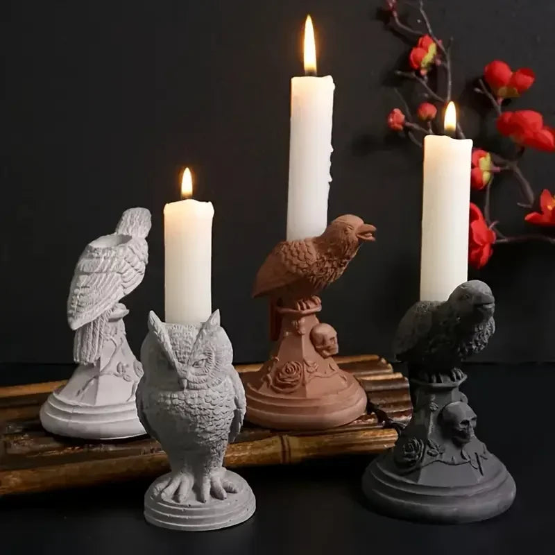 Halloween Gotisk Korp Ljuslykthållare Silikonform – Bordsdekoration
