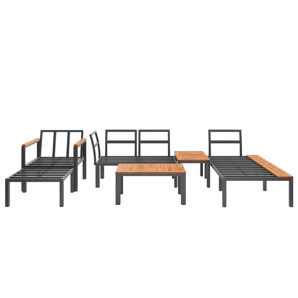 Modulärt Loungeset – Soffgrupp & Träbord