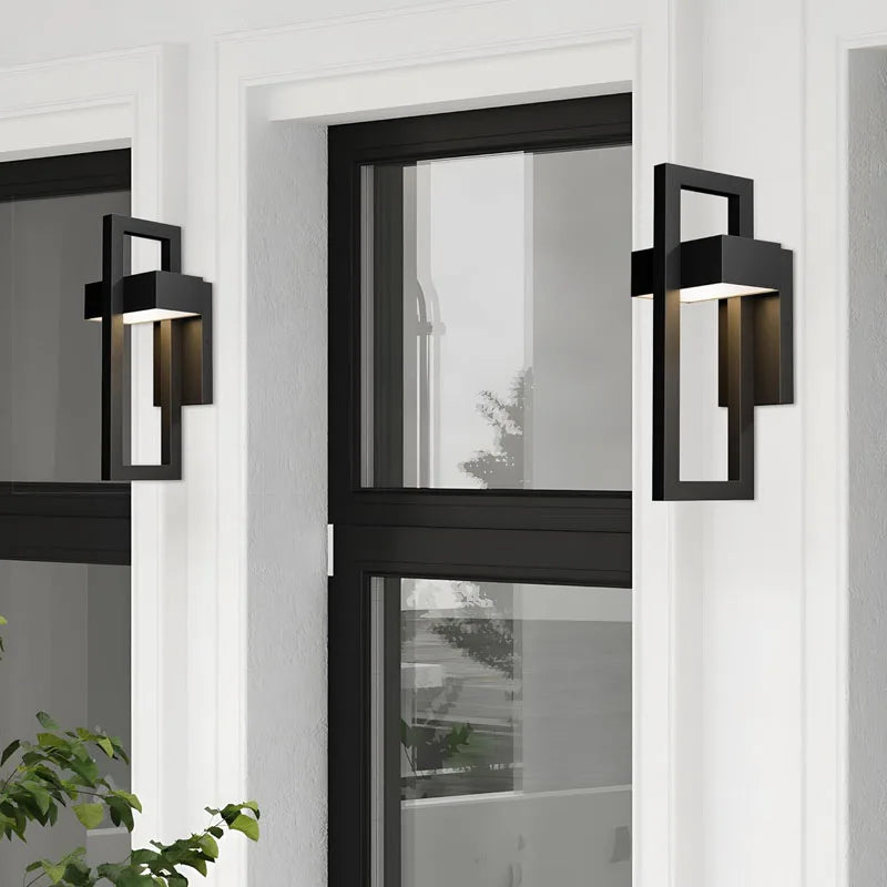 Utomhus Vägglampa 12W IP65 Svart – 2-pack Trädgård