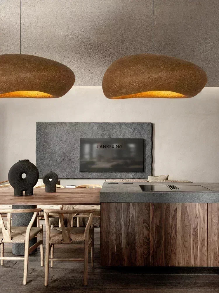 Handgjord Wabi-Sabi Hänglampa LED – Restaurant & Köksö