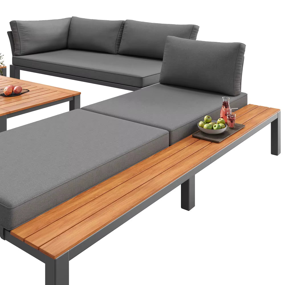 Modulärt Loungeset – Soffgrupp & Träbord