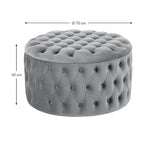 Rund Sittpuff i Sammet – Fotpall & Sittpall