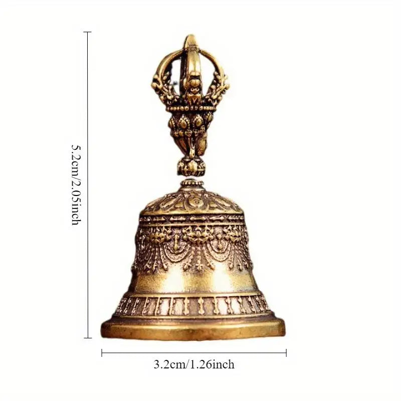 Mässing Tibetansk Droppklocka Nyckelring – Kreativ Hemdekor Vindspel Present