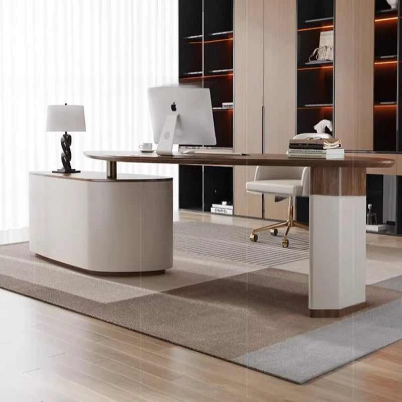 Justerbart L-Skrivbord – Hyllor & Display