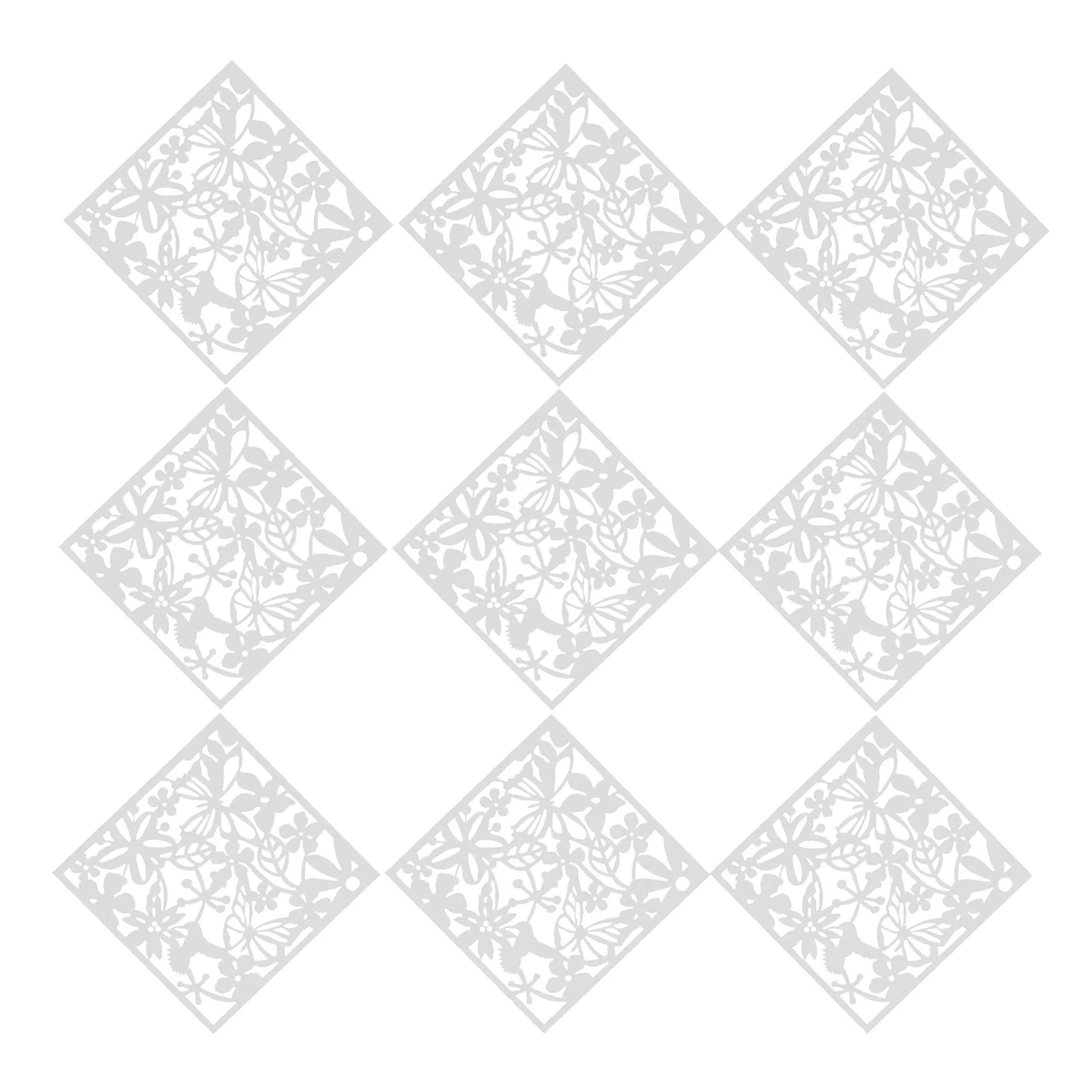 12-Pack Hängande Rumsavdelare PVC 40×40 cm – Fjäril Blomma Genombruten Paneler