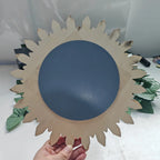 Bohemisk Solros Träspegel Ø30 cm – Väggspegel Sovrum & Vardagsrum Hemdekor