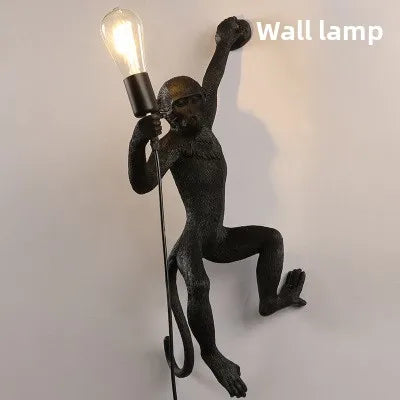 Nordisk Apa Vägglampa Resin – Kreativ Djurlampsskylt Barnrum & Restaurant