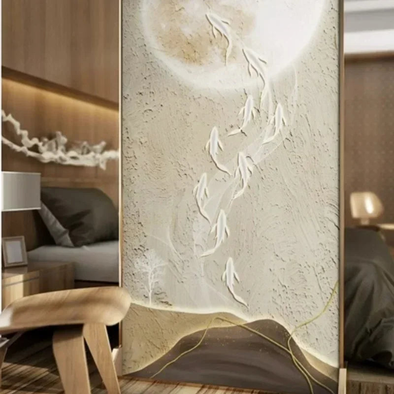 Lyxig Nio Fisk Skärm 80×180 cm – Modern Hall & Sovrum Metall & Trä Partition