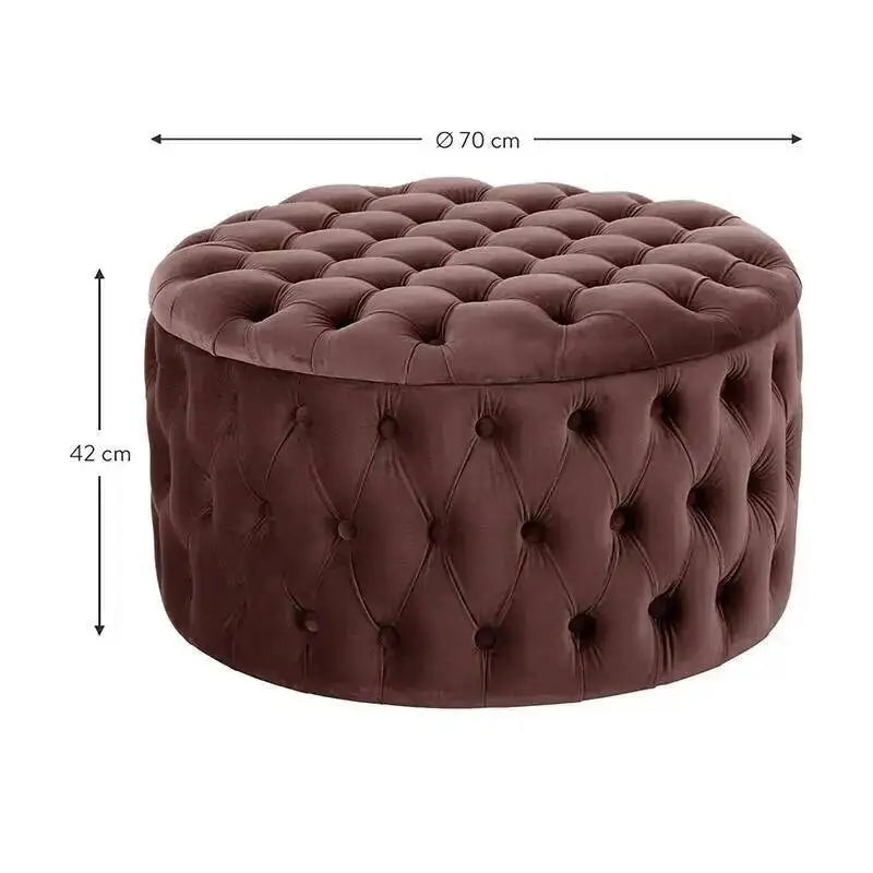 Rund Sittpuff i Sammet – Fotpall & Sittpall