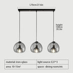 Glas LED Takkrona Bar – Modern Grå Konst Hänglampa