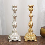 2-Pack Guld & Silver Ljusstake Europeisk – Bröllop Metallbordsdekor