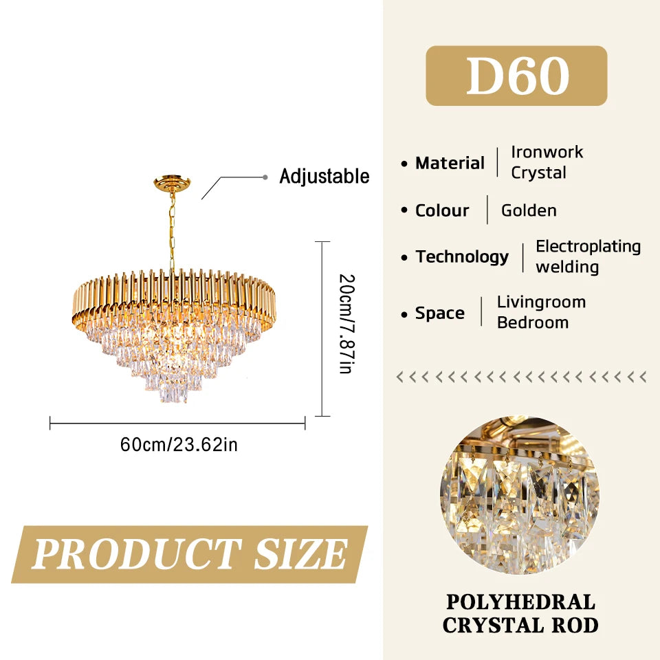 Lyxig Kristallkrona – Modern LED Taklampa Vardagsrum