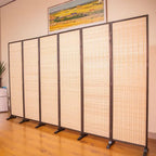 Vävd Bambu Rumsavdelare 6 Paneler – Vikbar Kafé & Hem Partition Boho