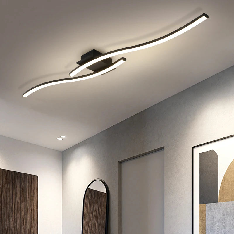 Modern Minimalist Svart Taklampa LED – Kontor & Sovrum