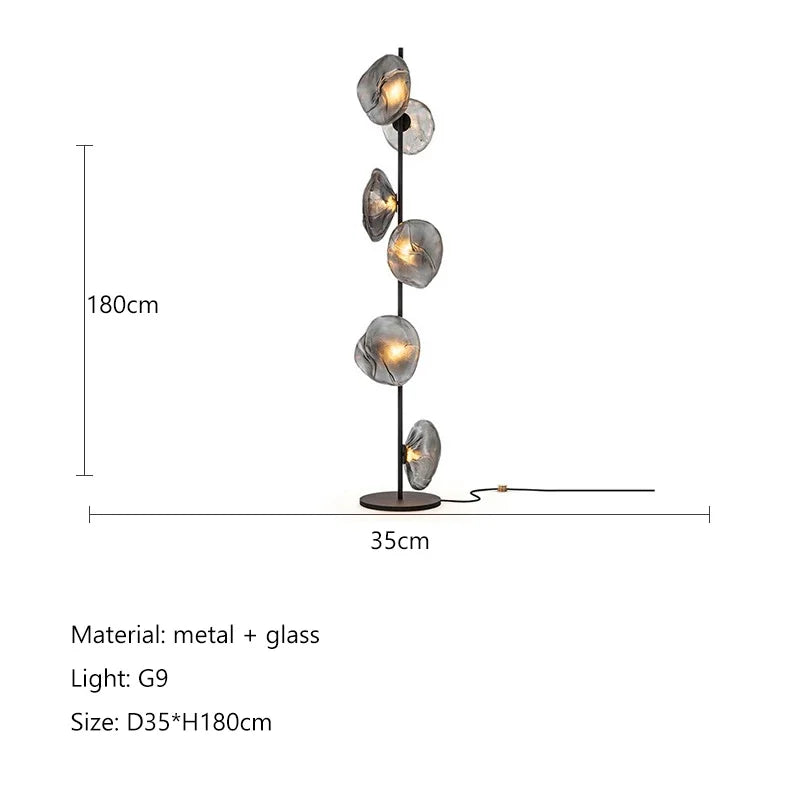 Nordisk Modern Glas Golvlampa LED – Hörn, Hotell & Vardagsrum