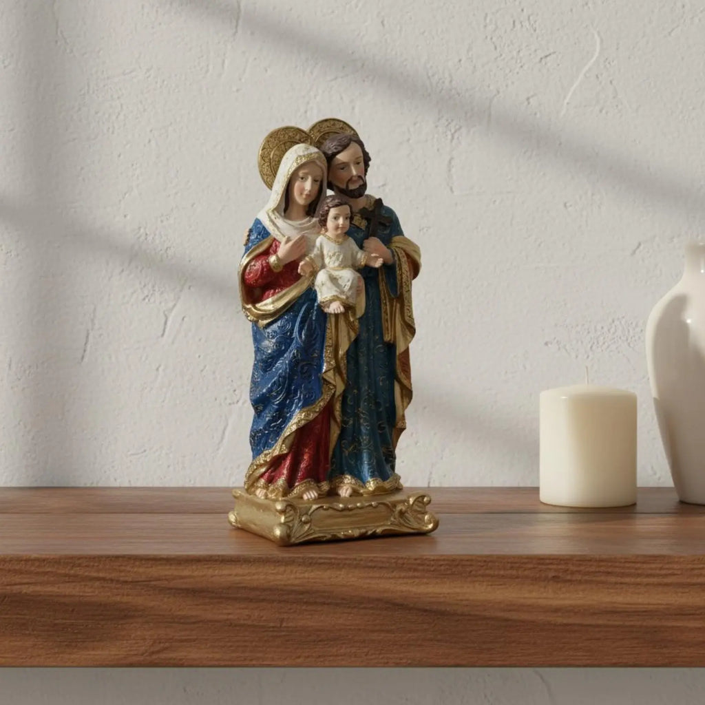 Den Heliga Familjen Resinstaty – Jesus, Maria & Josef Mors Dag Present