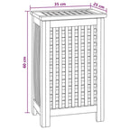 Tvättkorg Massivt Teak 35×25×60 cm – Naturlig Rustik Badrum & Sovrum