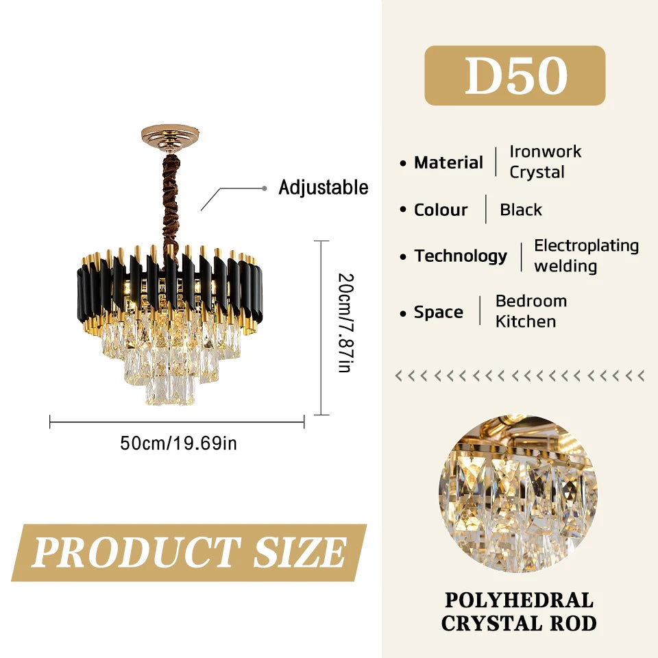 Lyxig Kristallkrona – Modern LED Taklampa Vardagsrum