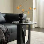 Retro Soffbord Massivt – Geometrisk, Runt
