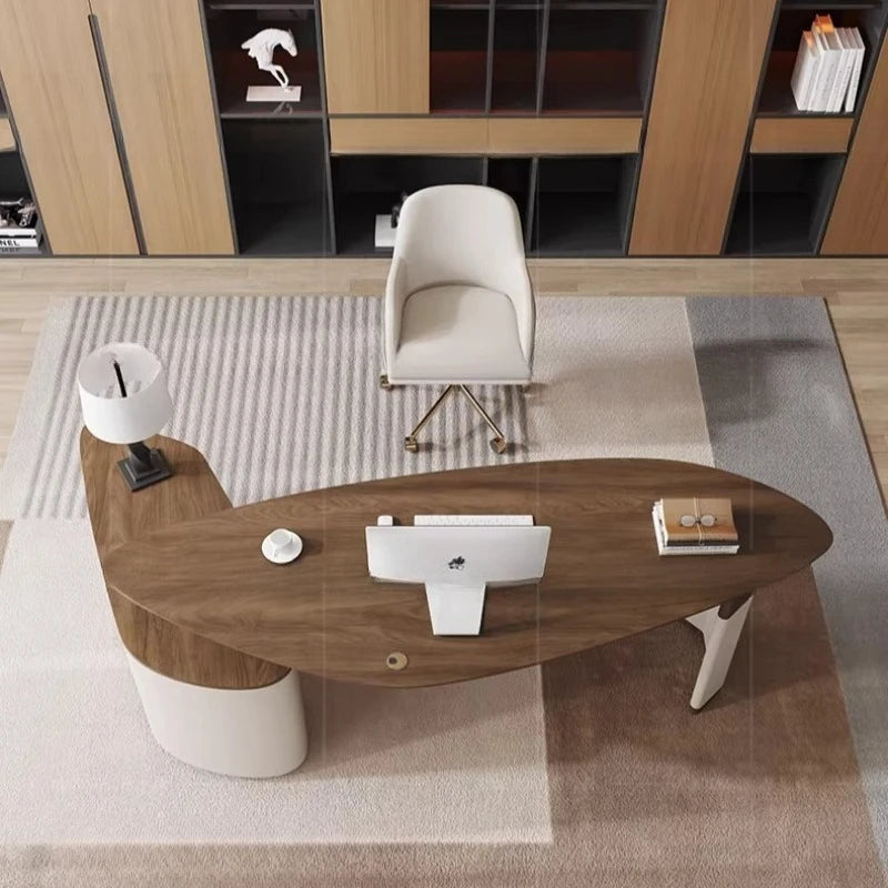 Justerbart L-Skrivbord – Hyllor & Display