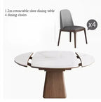 Runt Utdragbart Industriellt Matbord – Sten & MDF