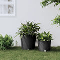 Upphöjd Blomkruka Rattan-look 40×37,5 cm – PP & Metallram Balkong & Altan
