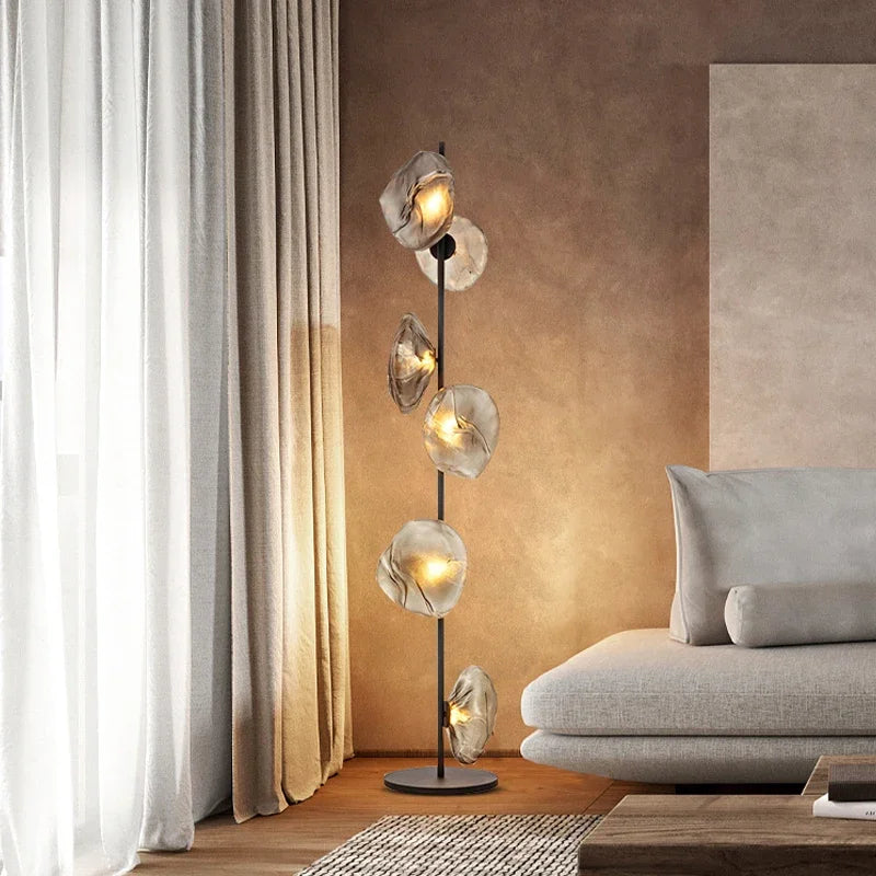 Nordisk Modern Glas Golvlampa LED – Hörn, Hotell & Vardagsrum