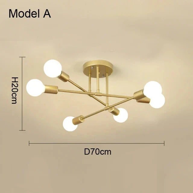 Nordisk Minimalist Hänglampa LED – Svart & Guld