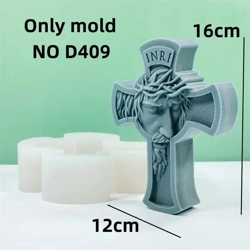 Påskformad Doftljussilikonform – Jesus & Kanin Resin Gjutform Hantverk