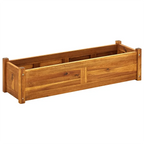 Upphöjd Odlingslåda Massivt Trä 100×30×25 cm – Balkong, Altan & Trädgård