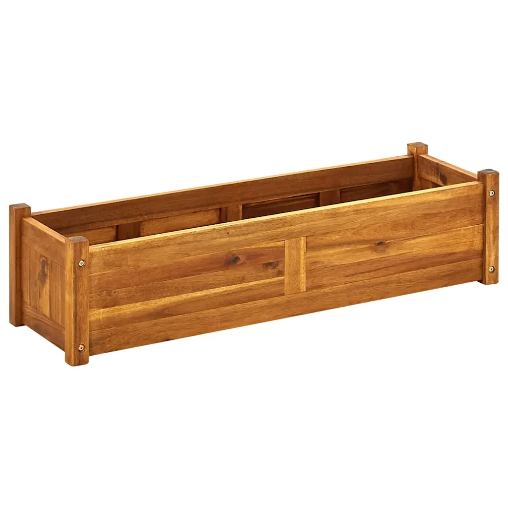 Upphöjd Odlingslåda Massivt Trä 100×30×25 cm – Balkong, Altan & Trädgård