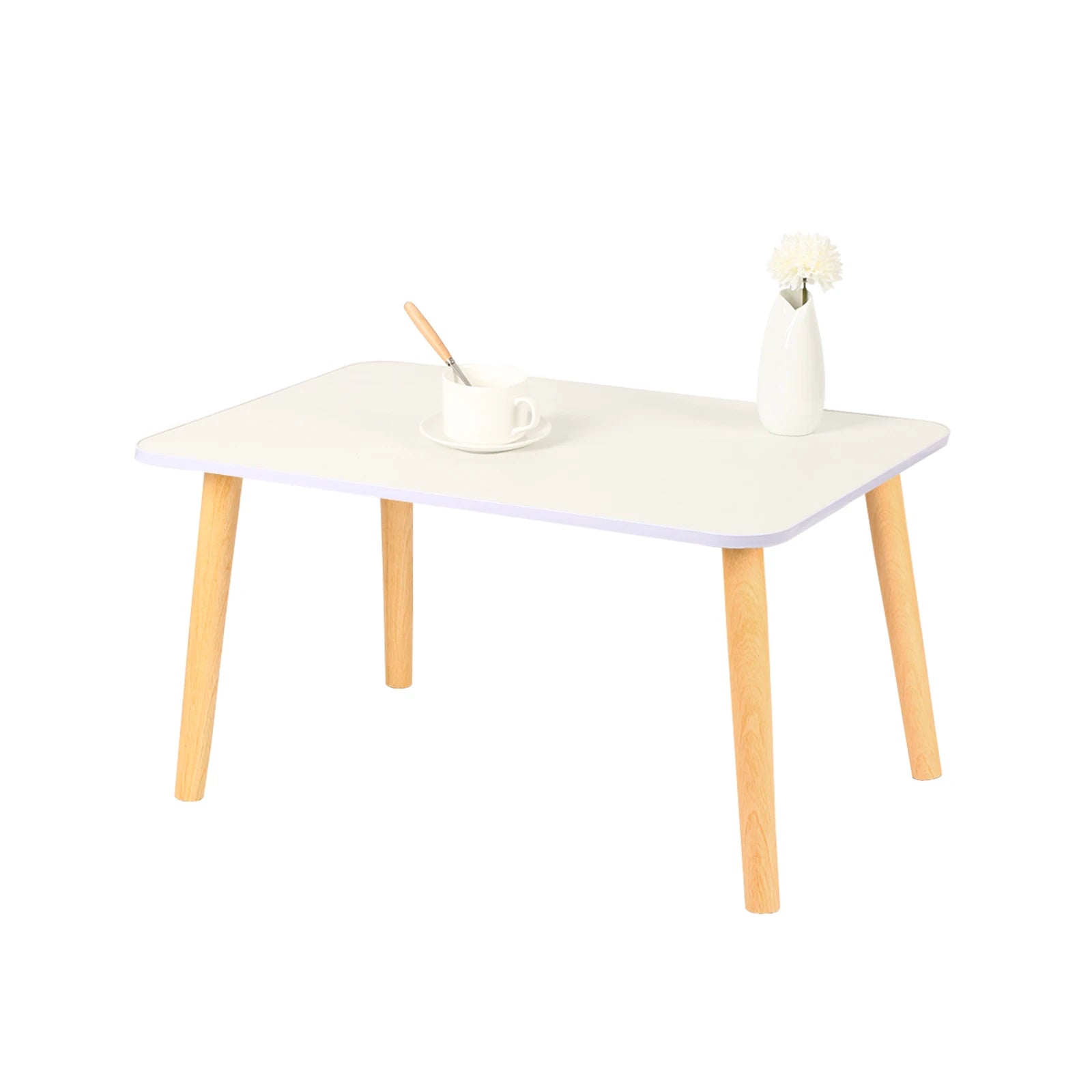 Litet Soffbord 60x40 cm – Svart/Vit/Trä