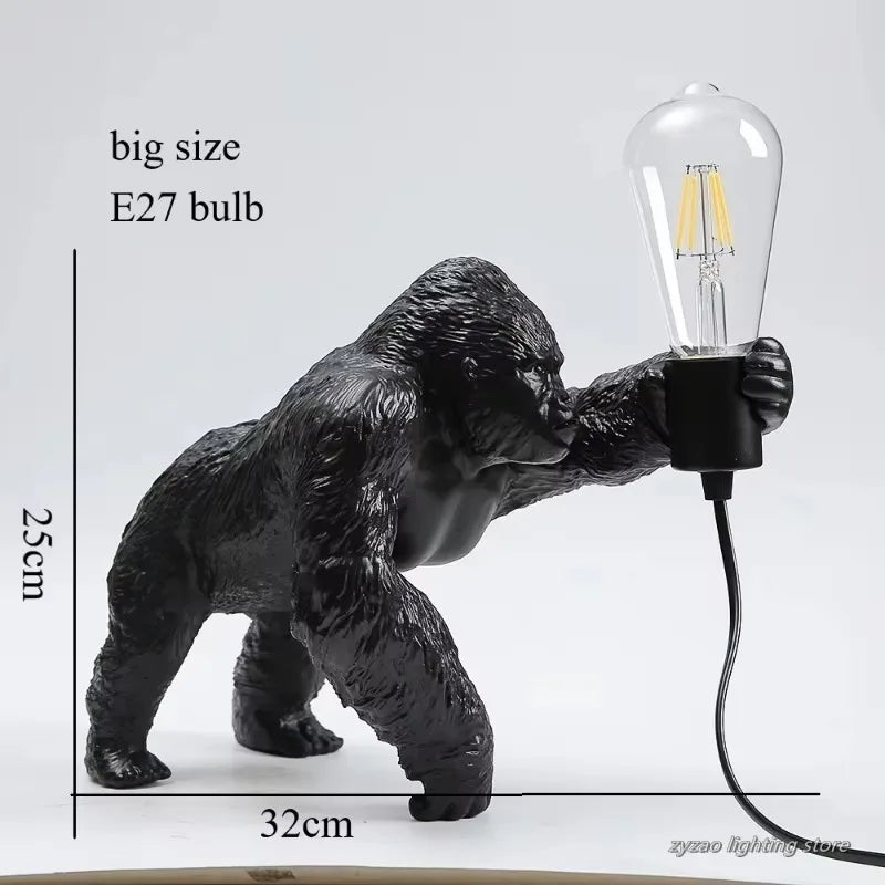 Gorilla Golvlampa Resin – Kreativ Djurdekorationslampa