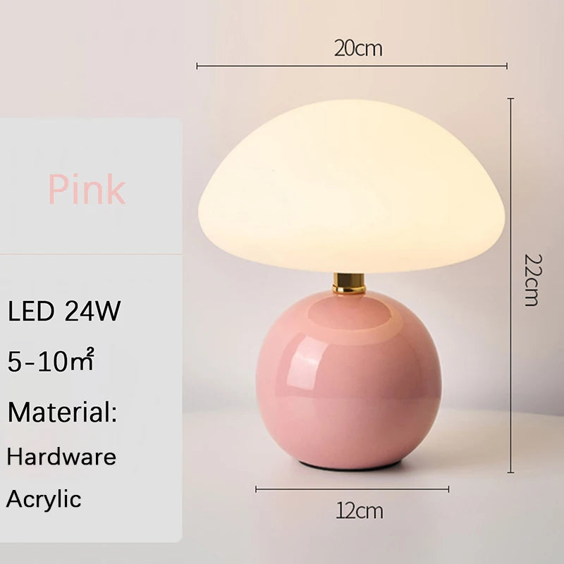 USB Dekorationslampa – Nattlampa i Rosa, Vit & Beige