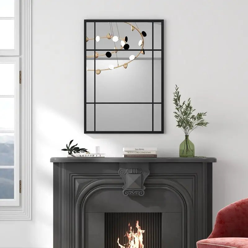 Rektangulär Väggspegel Metallram 100×70 cm – Dekorativ Hängspegel