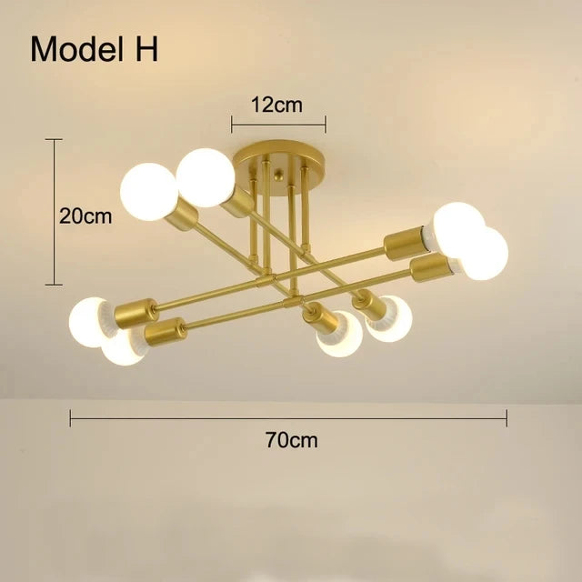 Nordisk Minimalist Hänglampa LED – Svart & Guld