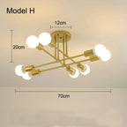 Nordisk Minimalist Hänglampa LED – Svart & Guld