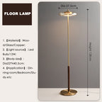 Lyxig Guld Glasgolvlampa Retro – Svamp Metalldesign