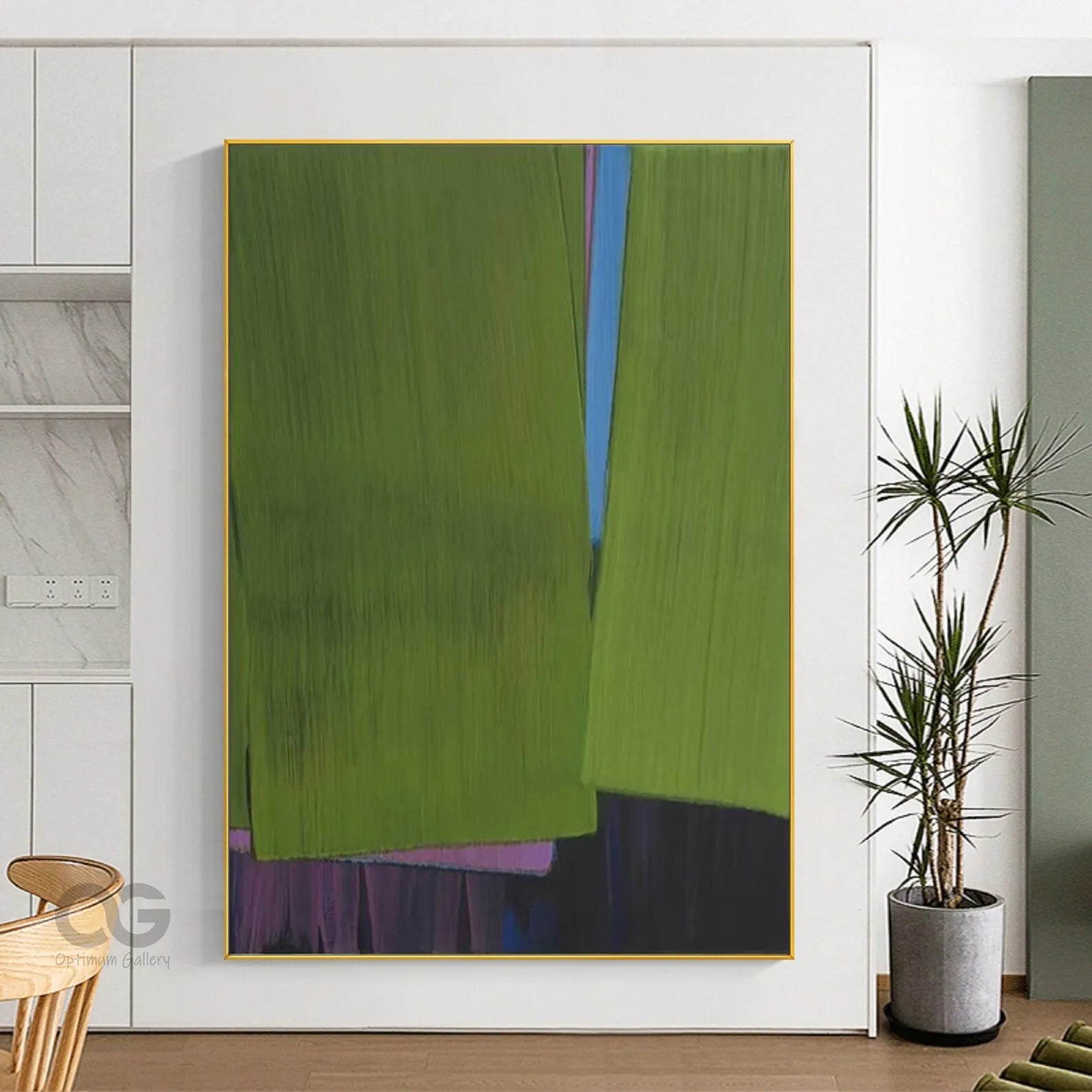 Mhemyo Kubistisk Abstrakt Ansiktsmålning Handgjord – Beige Brun Canvas Vardagsrum