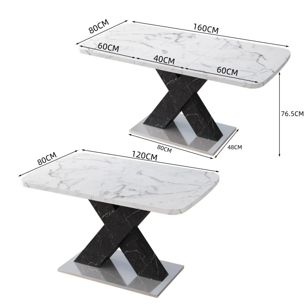 Matbord Utdragbart 120-160 cm – Marmordekor